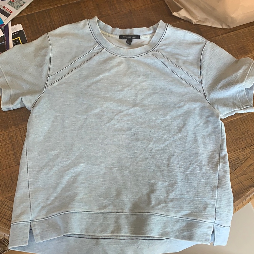 Banana republic terry top denim blue wash